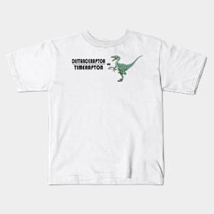 Velociraptor Math - Funny Dinosaur Velocity Formula Kids T-Shirt